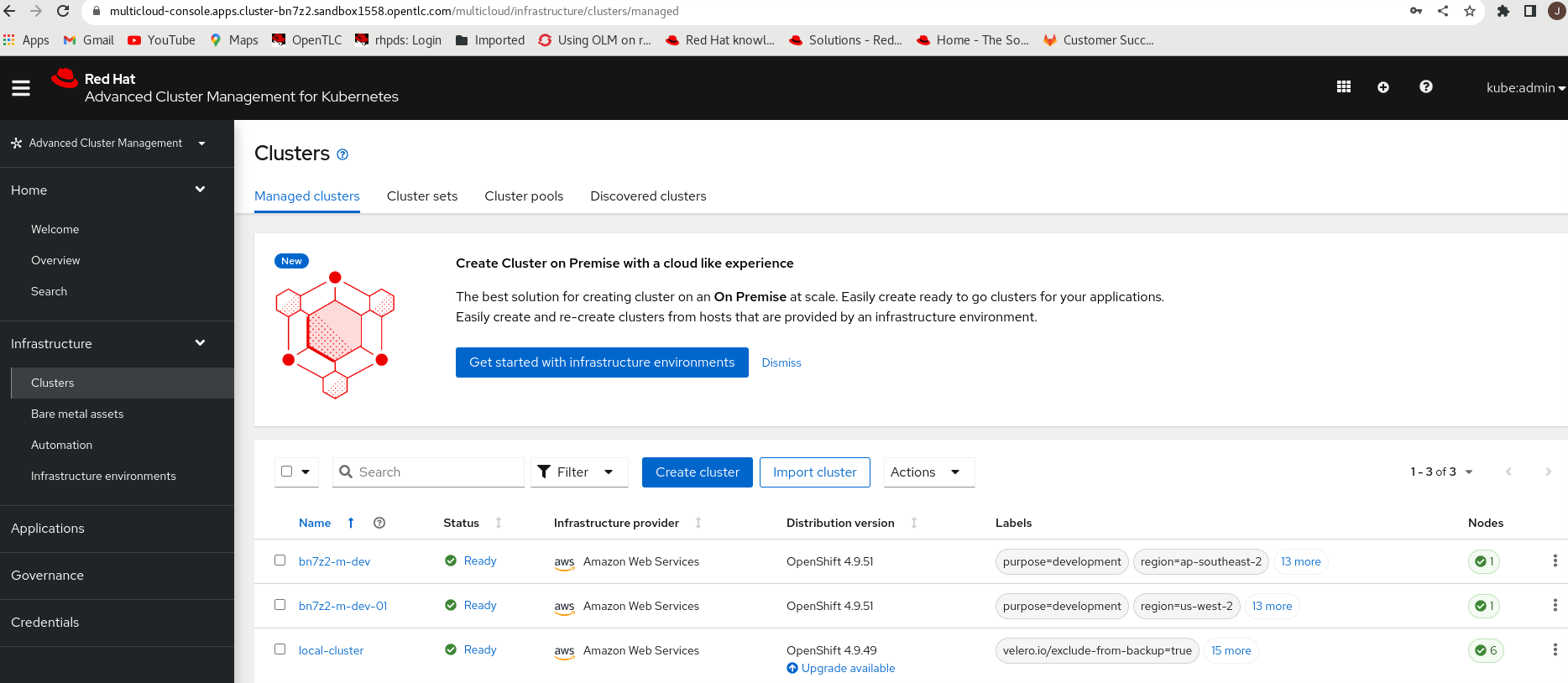 RHACM GitOps: Install Service Mesh Operator and Configure a default control plan